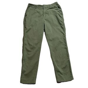 Gap Womens Khaki Green Pants Size 10 Straight Stretch Cropped Ankle Chino 30x26